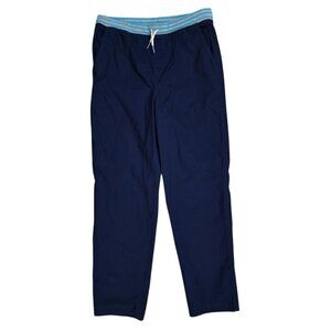 Lands End Navy Blue Drawstring Waist Cotton Pants XXL 18-20